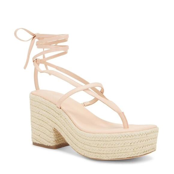 NWOT LPA Ceci Jute Sandal in Blush - Picture 1 of 9